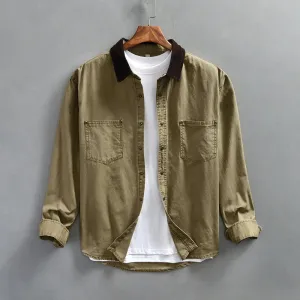 Aidase 110kg 100% Cotton Men Workwear Shirts 2024 Spring Summer Long Sleeve Retro Oversize Loose Blouses for Youth y2k Casual Male Tops
