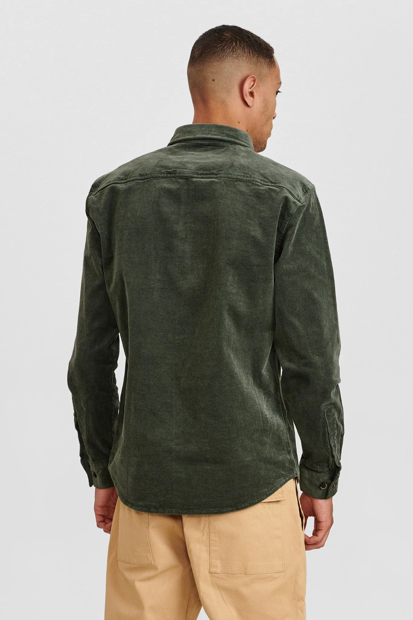 AKKONRAD CORD SHIRT - Deep forrest