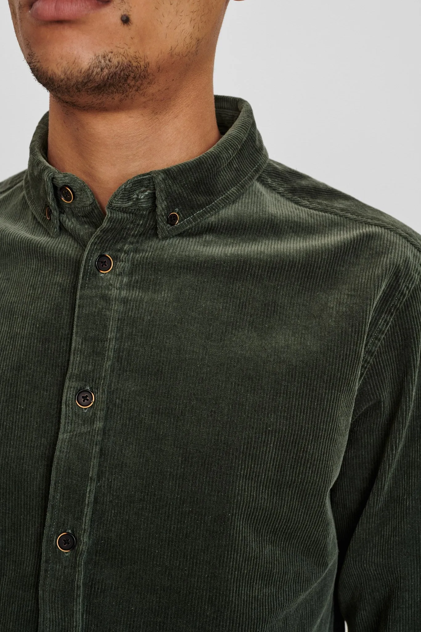 AKKONRAD CORD SHIRT - Deep forrest