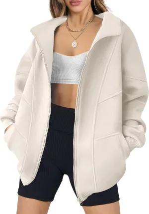 ANRABESS Women's Oversized Full Zip Up Sweatshirts Jacket 2025 Fall Fleece Long Sleeve Hoodies Outfit