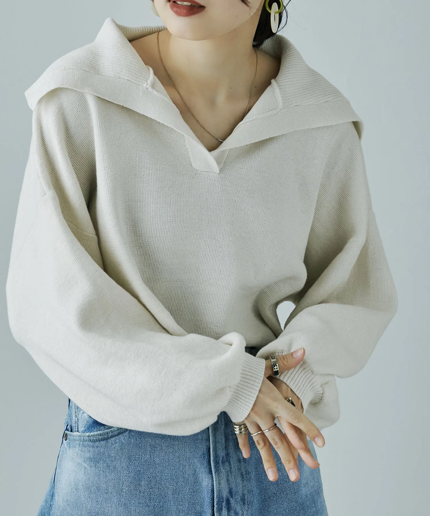 Big sailor collar knit