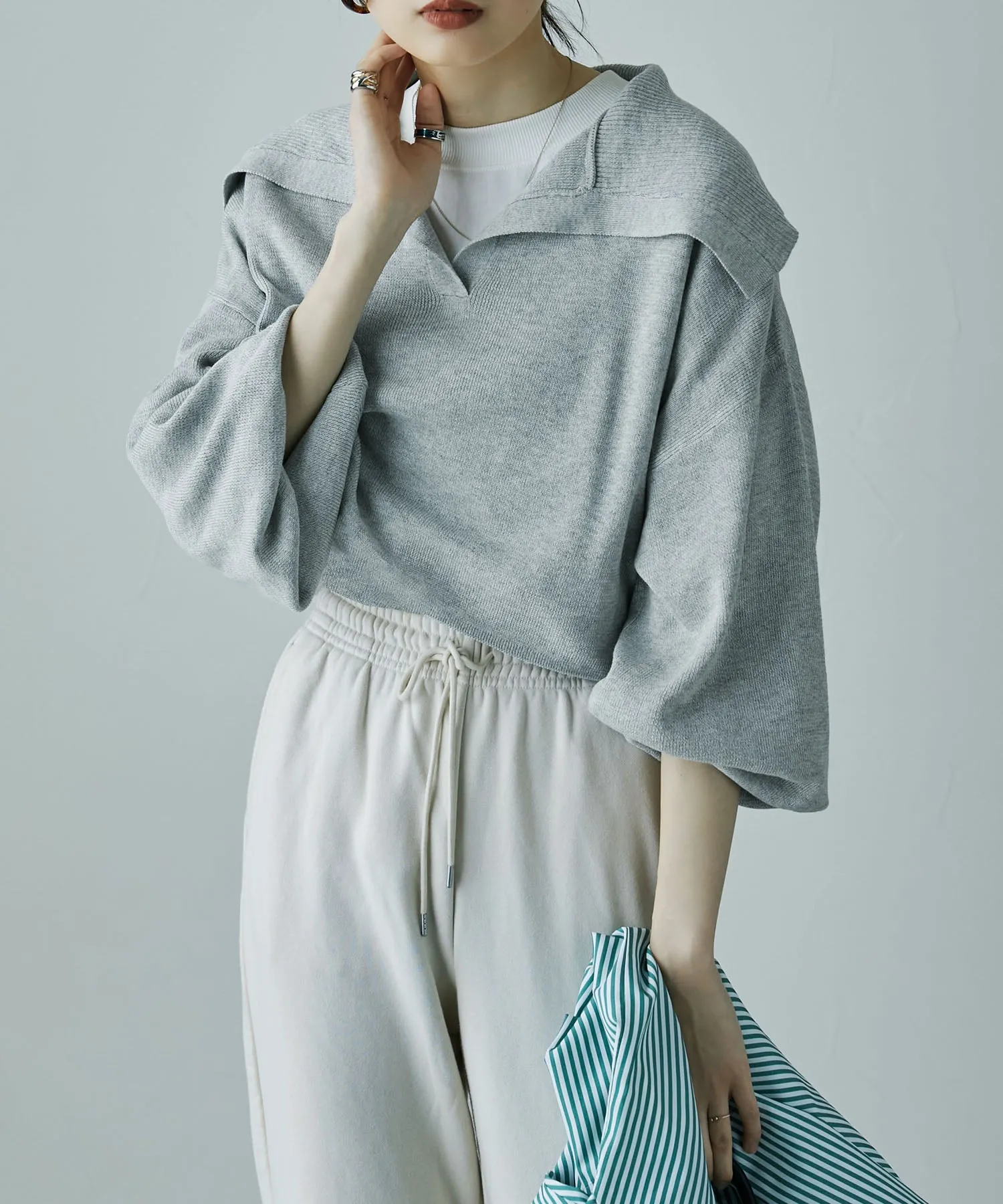 Big sailor collar knit