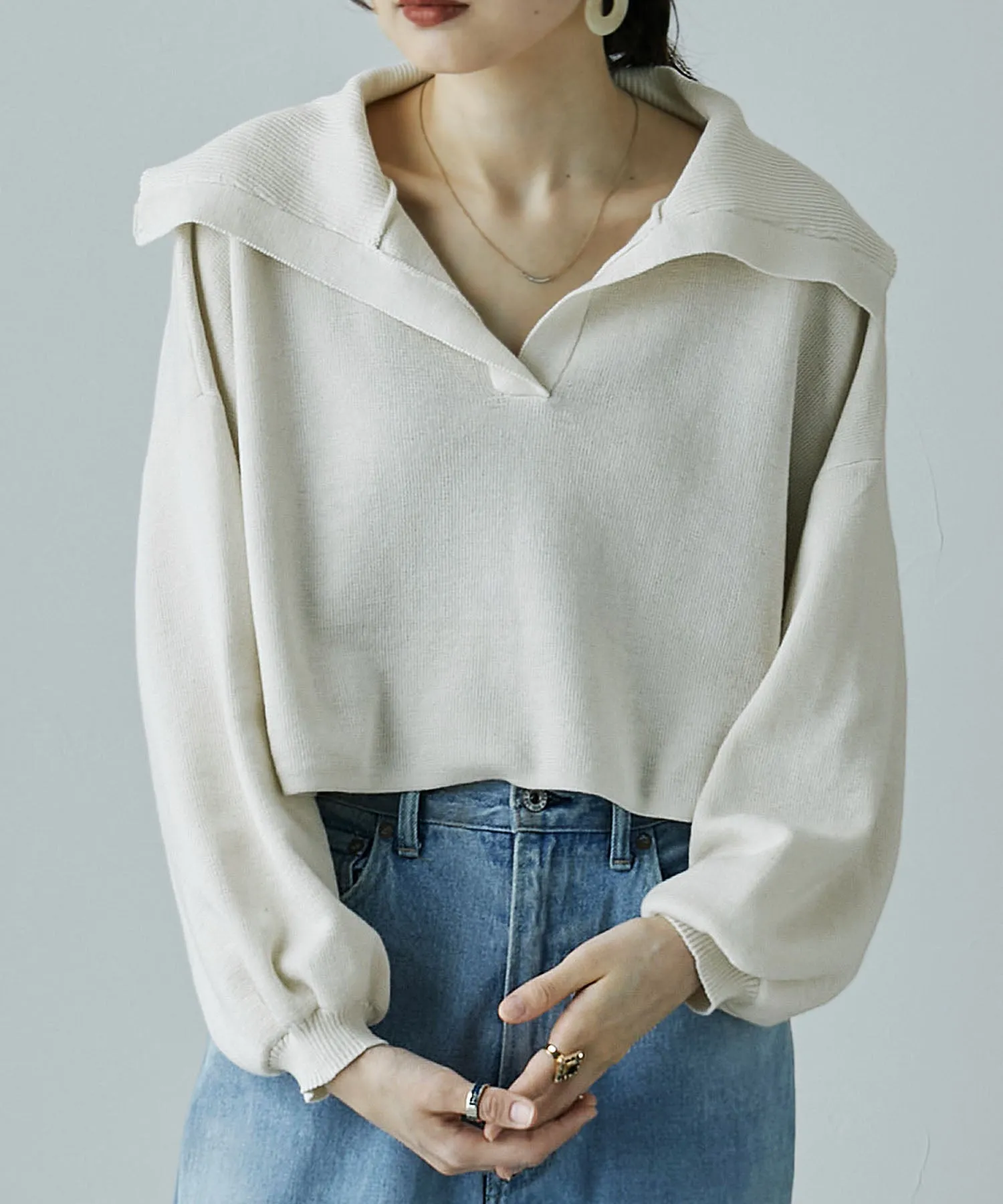 Big sailor collar knit
