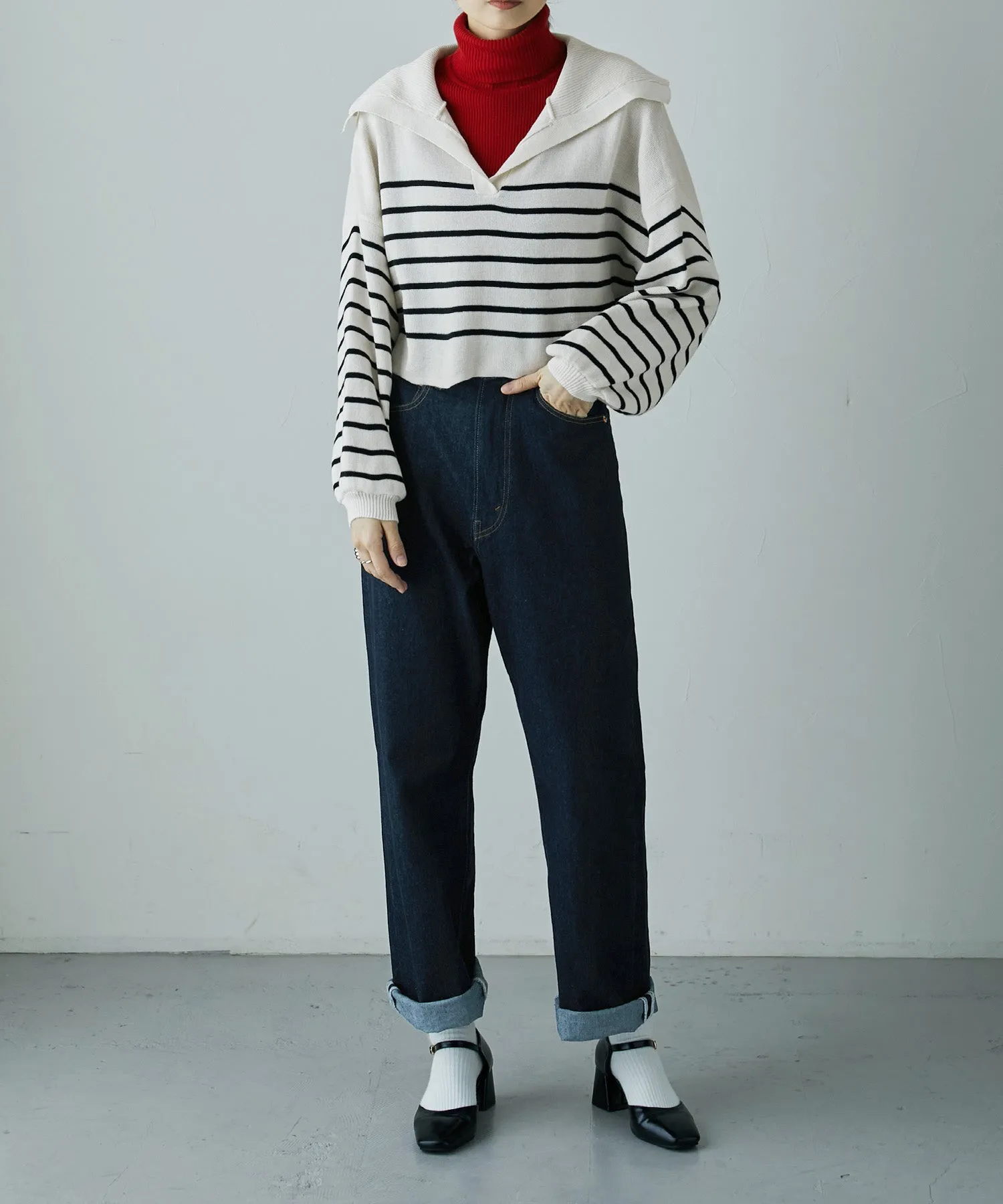 Big sailor collar knit