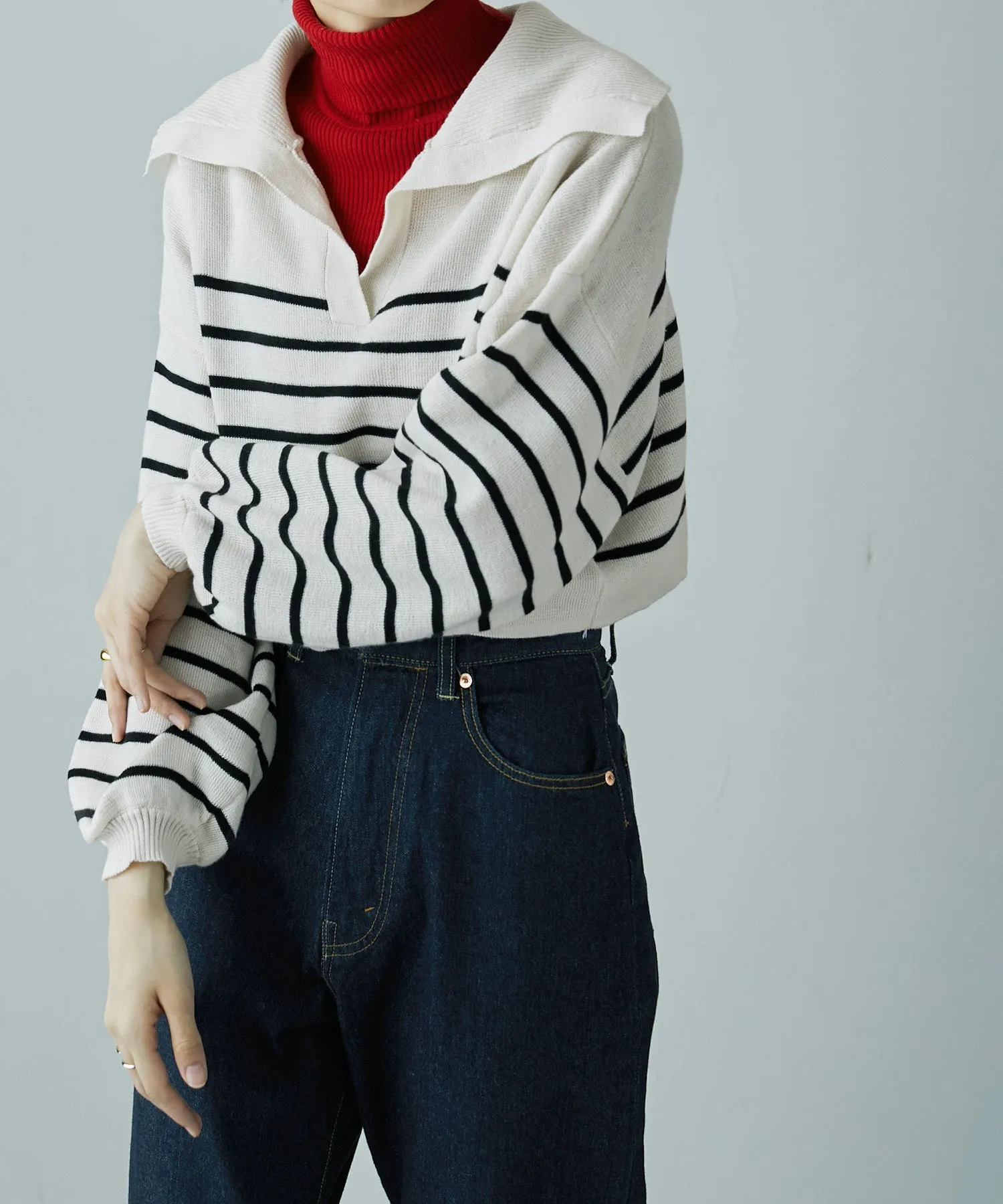 Big sailor collar knit