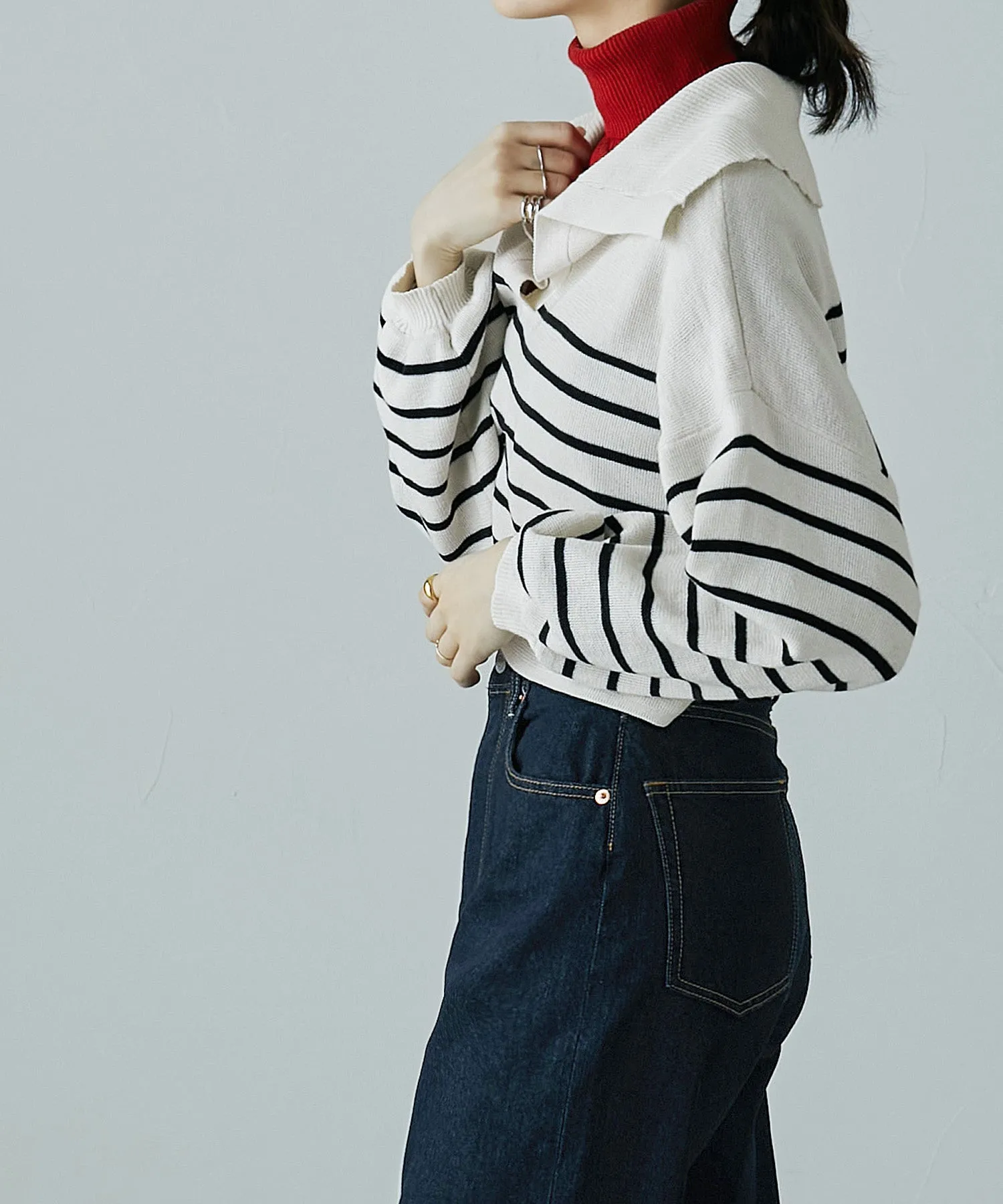 Big sailor collar knit
