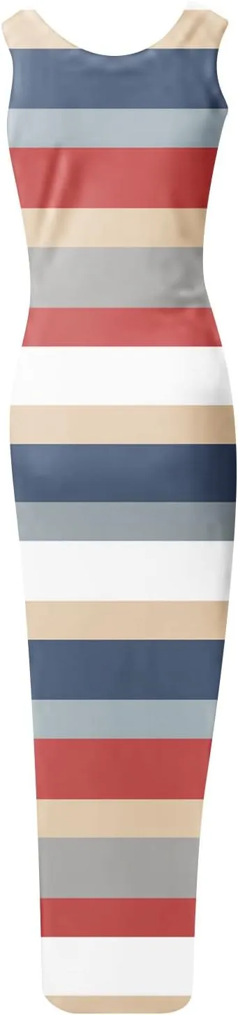 Bodycon Dresses for Women Summer Sexy Sleeveless Side Split Tank Dress Ruched Drawstring Club Going Out Midi Dresses