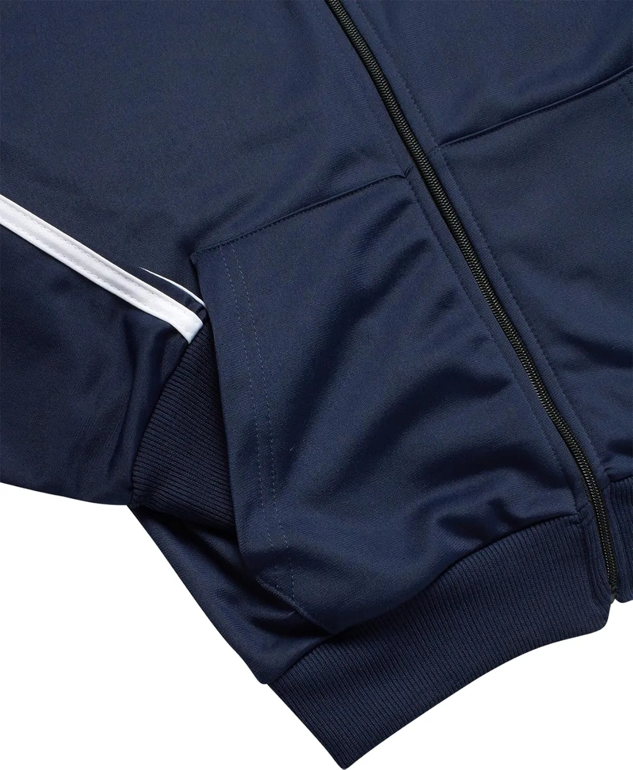 Boys' Tricot Jogger Set - 4 Piece Active Performance Zip-Up Tracksuit Set (Size: 8-18)