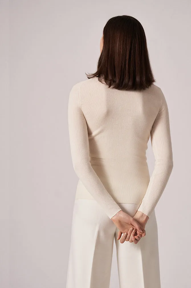 CASHMERE / SILK RIB CREWNECK