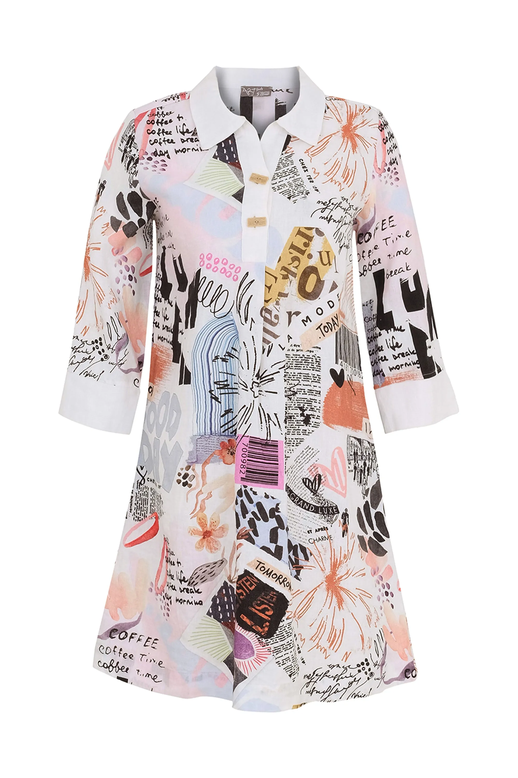 COFFEE TIME DRESS WITH COLLAR