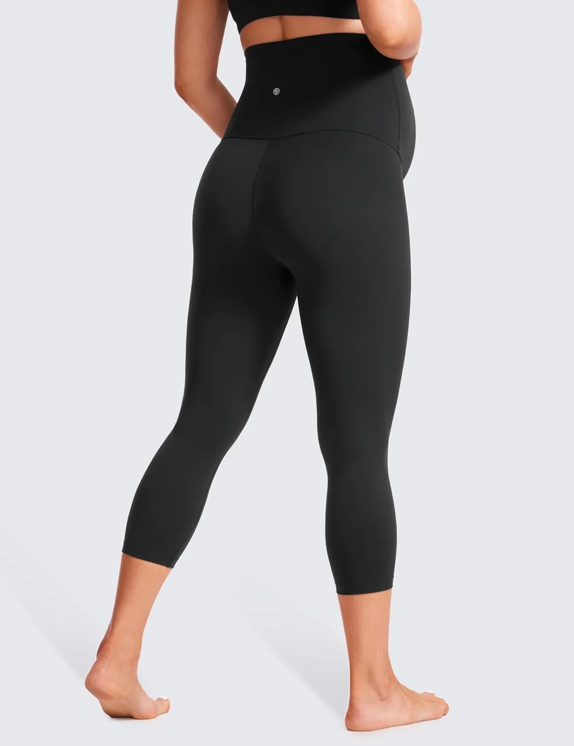 CRZ YOGA Womens Butterluxe Maternity Capris Leggings 21" - Crop Pants Over The Belly Workout Active Yoga Pregnancy Soft