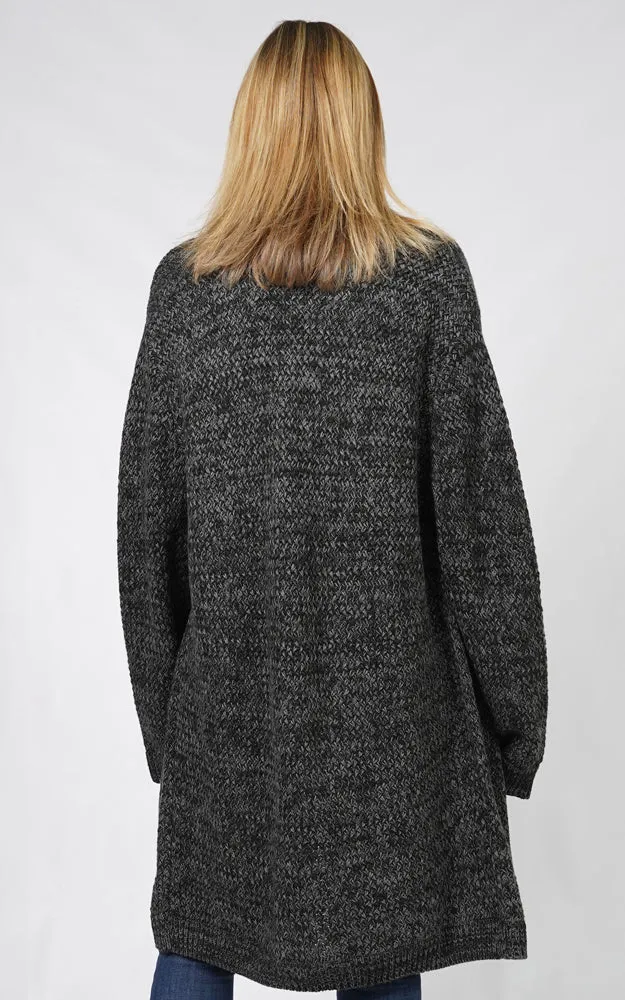 ECD10882 SHAWL COLLAR KNIT CARDIGAN