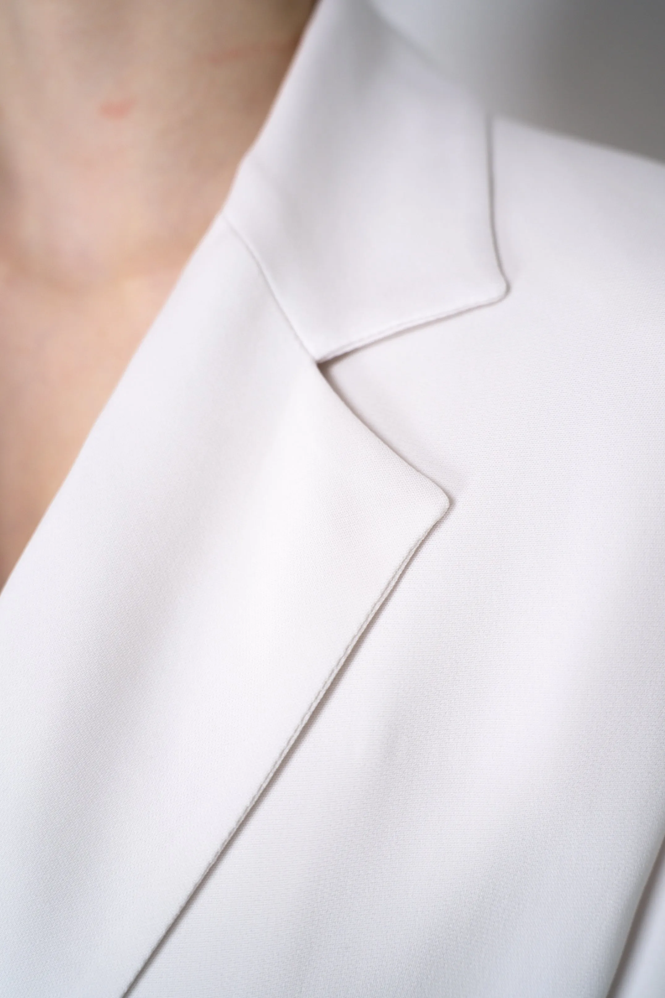 Erika Cavallini Cady Double Breasted Blazer with Tie Belt in White
