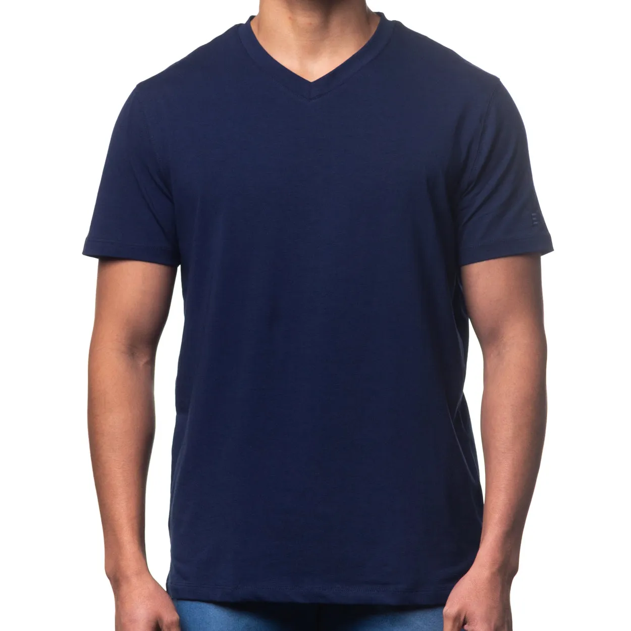 Essential V Neck T-Shirt - Navy