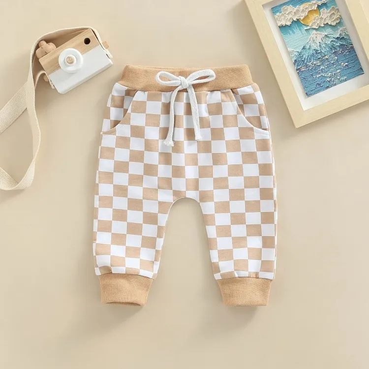 Full Checkerboard Print Baby Pants