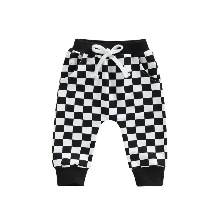 Full Checkerboard Print Baby Pants