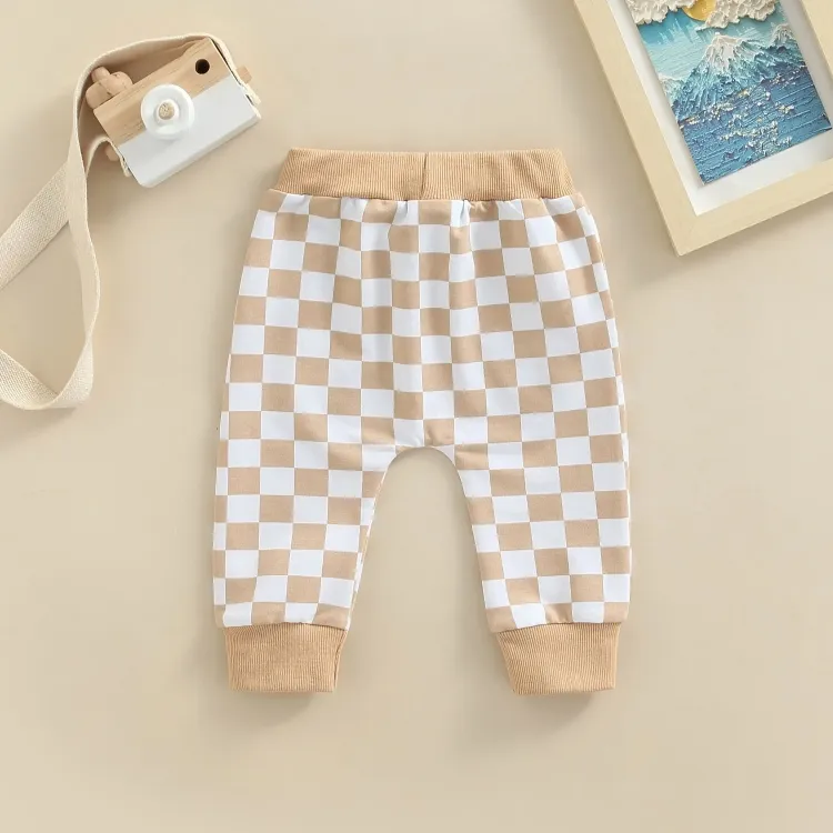 Full Checkerboard Print Baby Pants