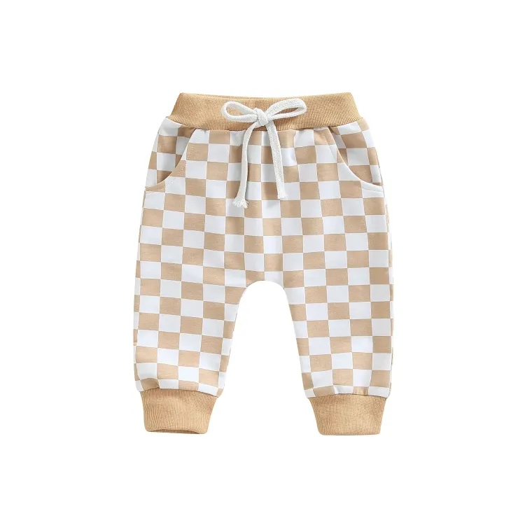 Full Checkerboard Print Baby Pants