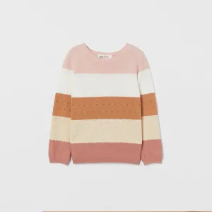H&M Stylish Color Blocks Girls Sweater 10890