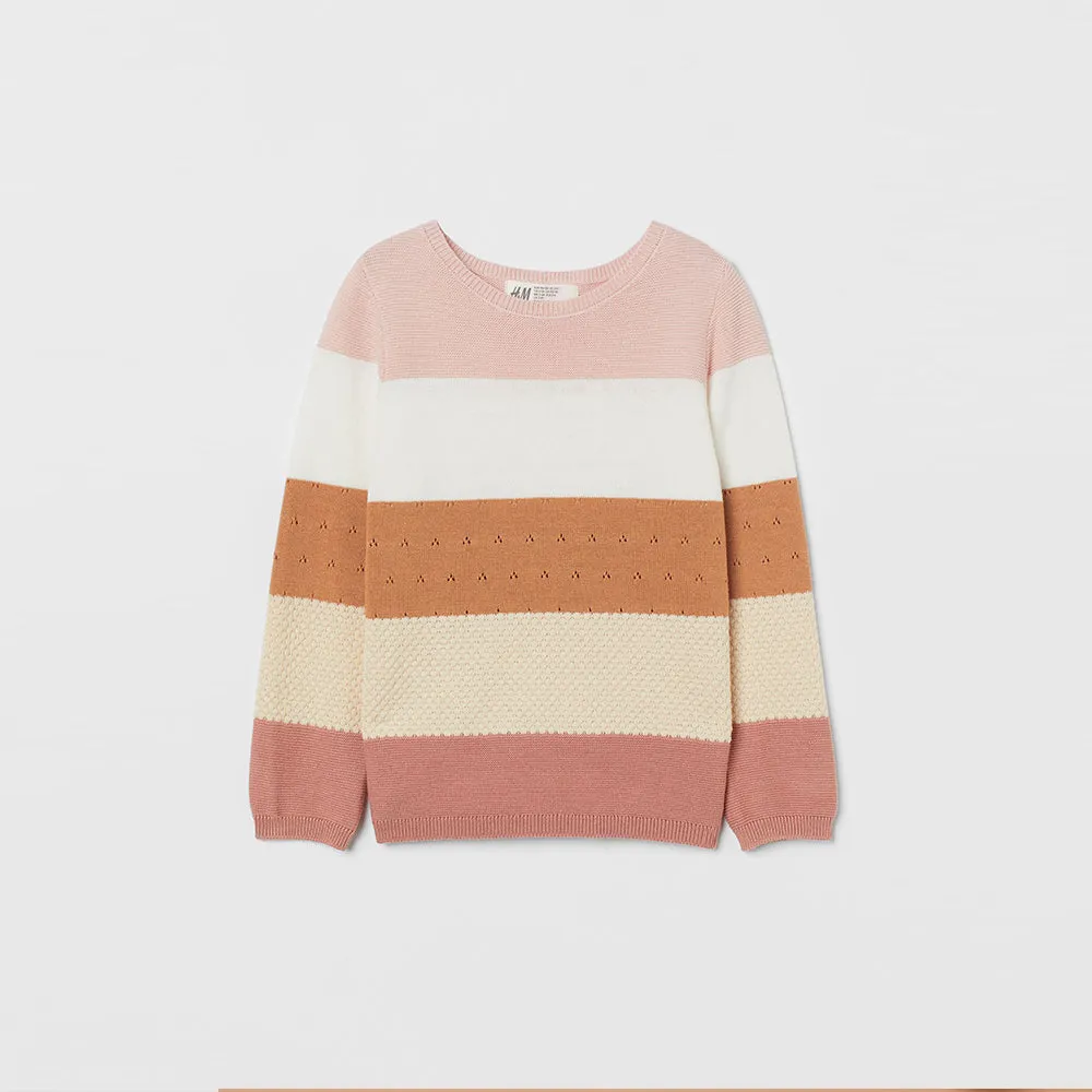 H&M Stylish Color Blocks Girls Sweater 10890