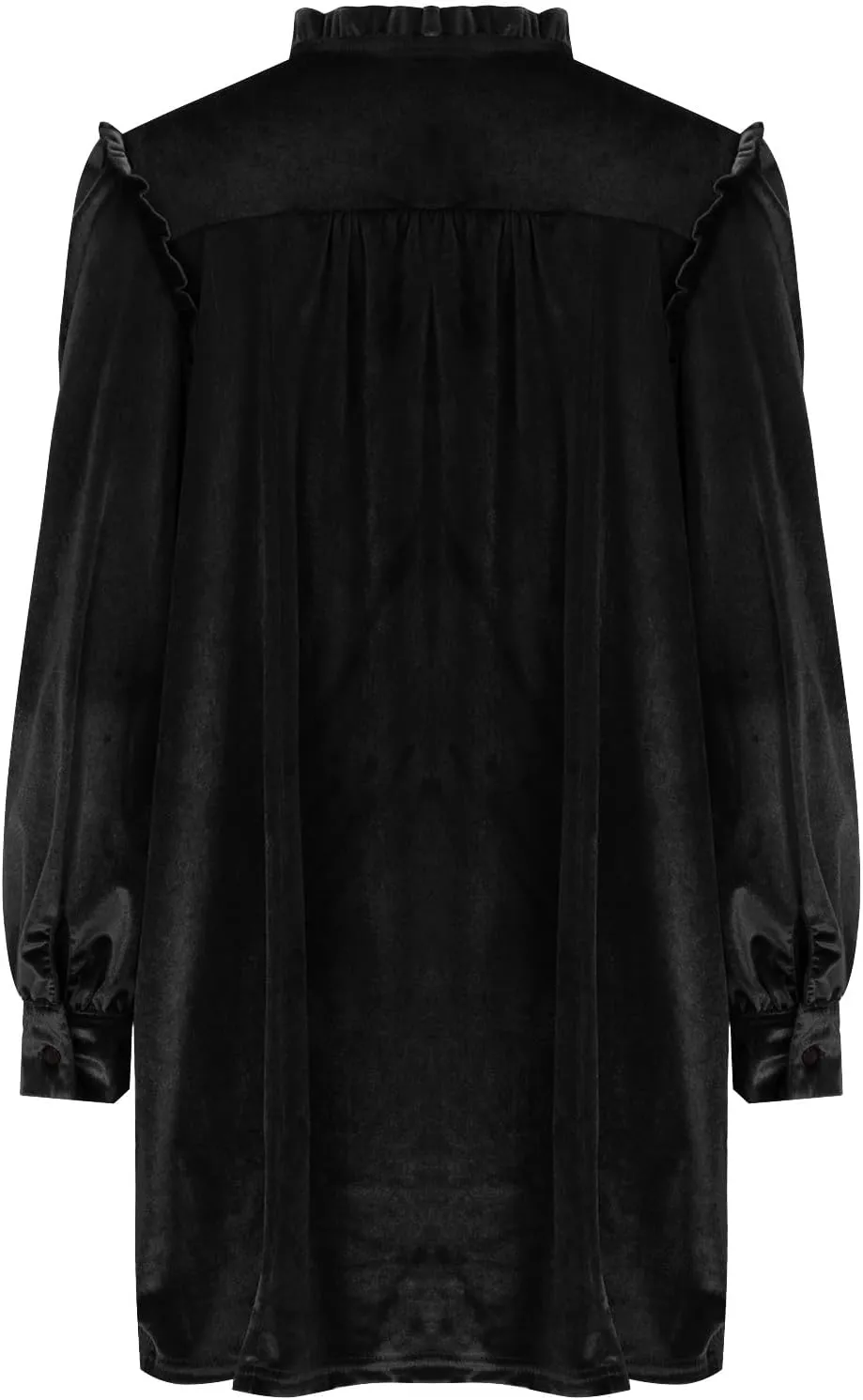 HGps8w Women's Loose Velvet Mini Dresses, Cute Ruffle Lantern Long Sleeve V Neck Evening Party Cocktail Dress