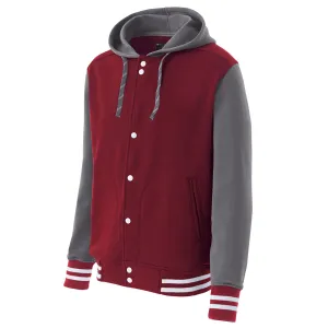 Holloway Men's Cardinal/Graphite/White Poly/Cotton Fleece Accomplish Jacket