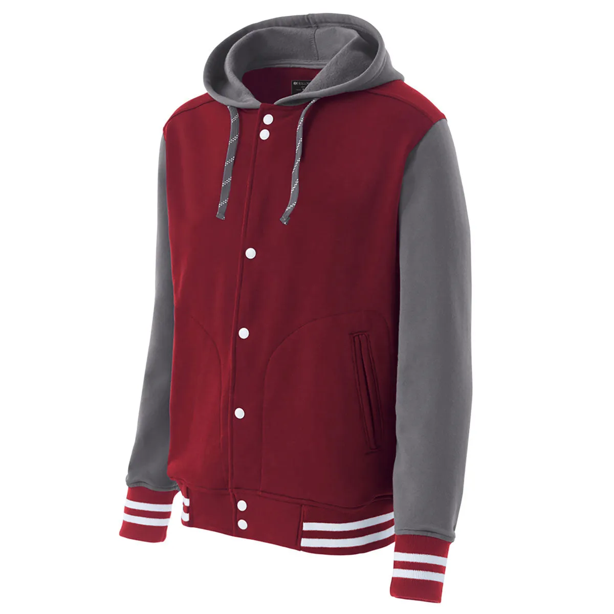 Holloway Men's Cardinal/Graphite/White Poly/Cotton Fleece Accomplish Jacket
