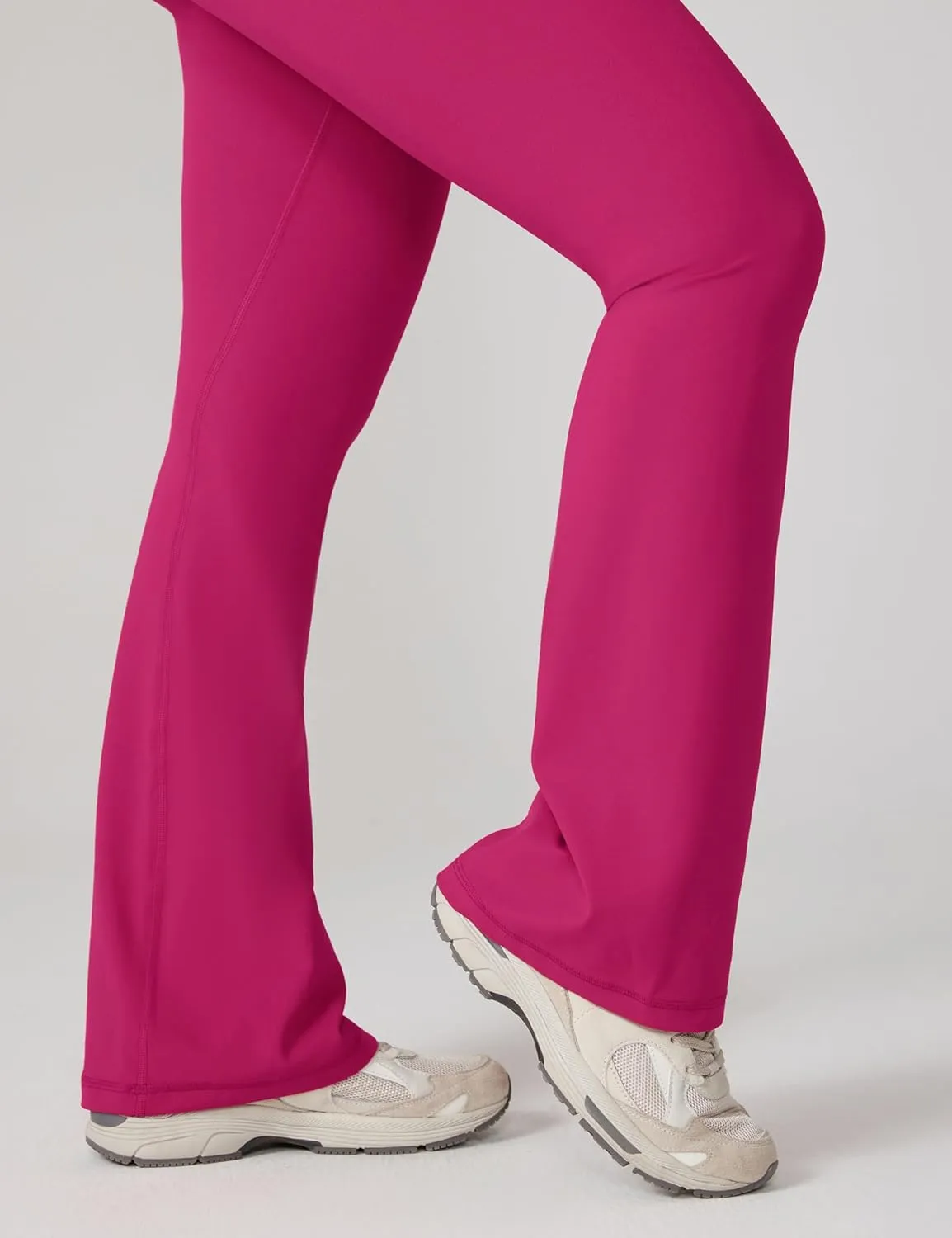 Hugcurve No Front Seam High Waisted Flare Leggings for Women Bootcut Yoga Pants Buttery Soft Lounge Workout - 31''