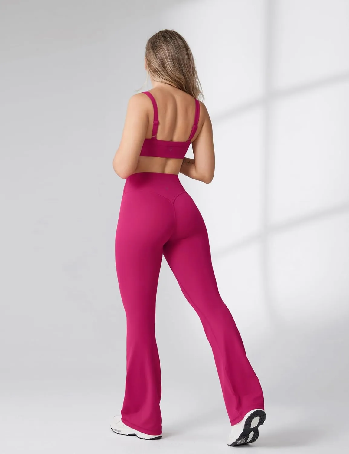 Hugcurve No Front Seam High Waisted Flare Leggings for Women Bootcut Yoga Pants Buttery Soft Lounge Workout - 31''