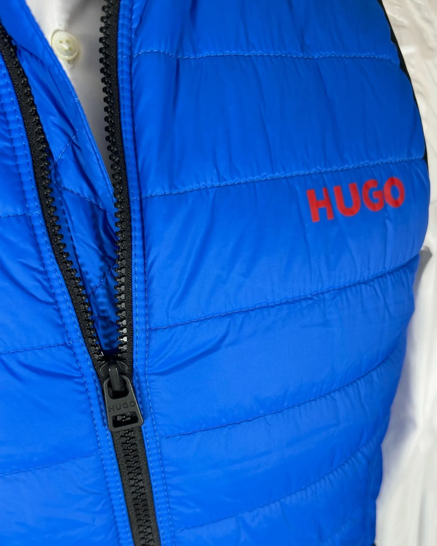 Hugo Boss Padded Gilet Slim Fit Bright Blue Vest EU 54 - XXL FINAL SALE