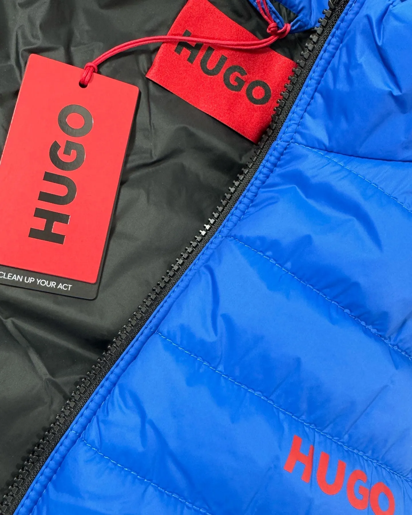 Hugo Boss Padded Gilet Slim Fit Bright Blue Vest EU 54 - XXL FINAL SALE