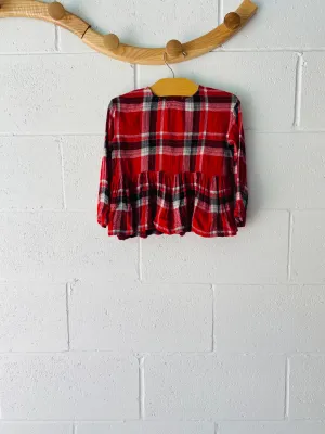 Il Gufo Wool Tartan Shirt, 4 years