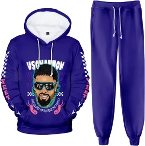 Jey Uso 3D Fall Suit Hoodies Sportswear Hooded Ankle Banded Pant Two Piece Set