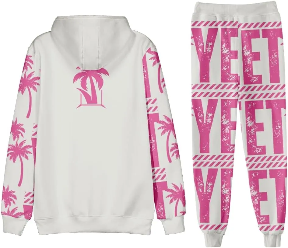 Jey Uso YEET 3D Fall Suit Hoodies Sportswear Hooded Ankle Banded Pant Two Piece Set