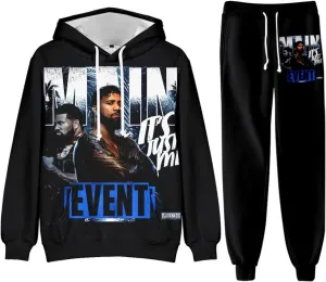 Jey Uso YEET 3D Fall Suit Hoodies Sportswear Hooded Ankle Banded Pant Two Piece Set