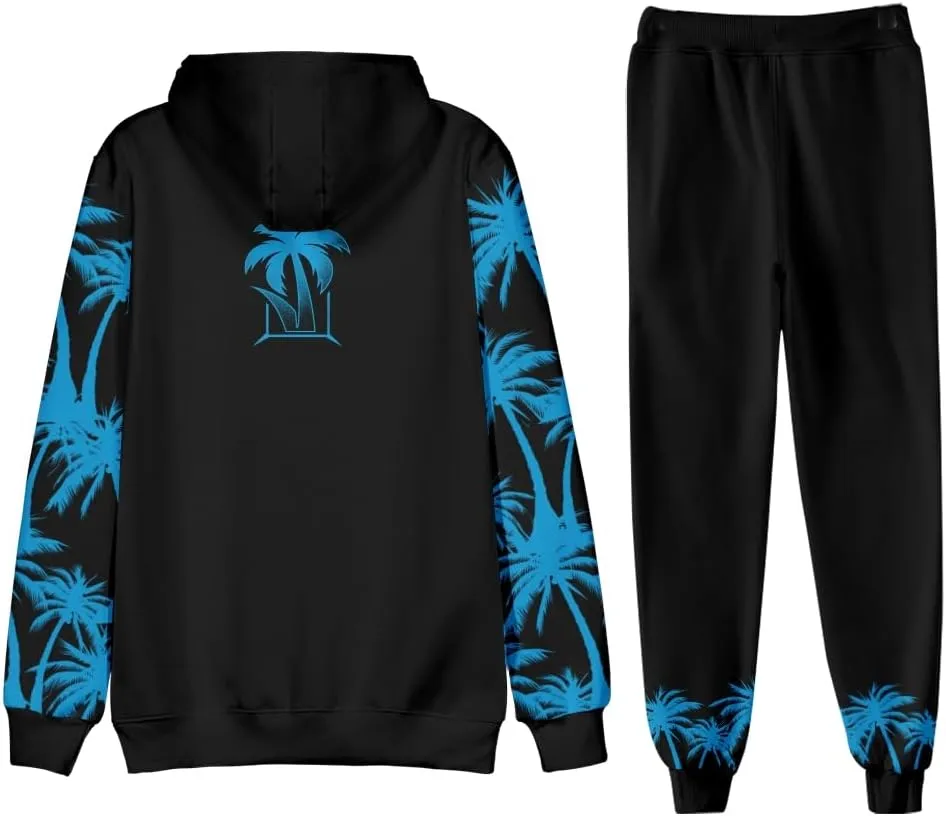 Jey Uso YEET 3D Fall Suit Hoodies Sportswear Hooded Ankle Banded Pant Two Piece Set