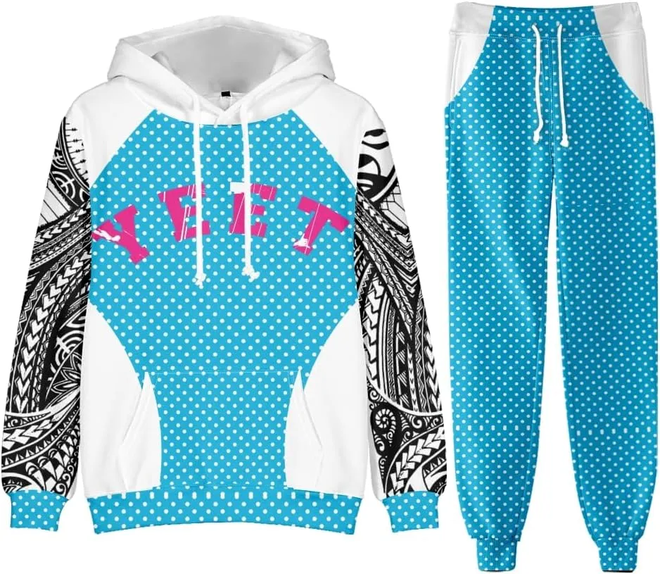 Jey Uso YEET 3D Fall Suit Hoodies Sportswear Hooded Ankle Banded Pant Two Piece Set