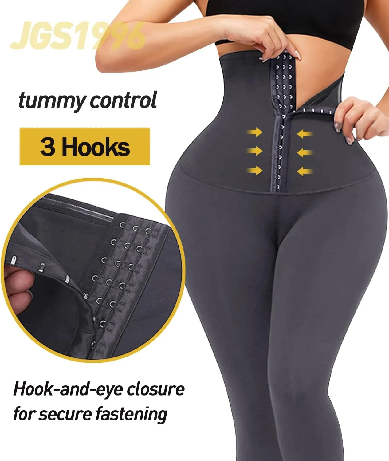 JGS1996 Plus Size Shapewear Tummy Control Leggings for Women High Waisted Compression Corset Waist Trainer Pants Body Shaper