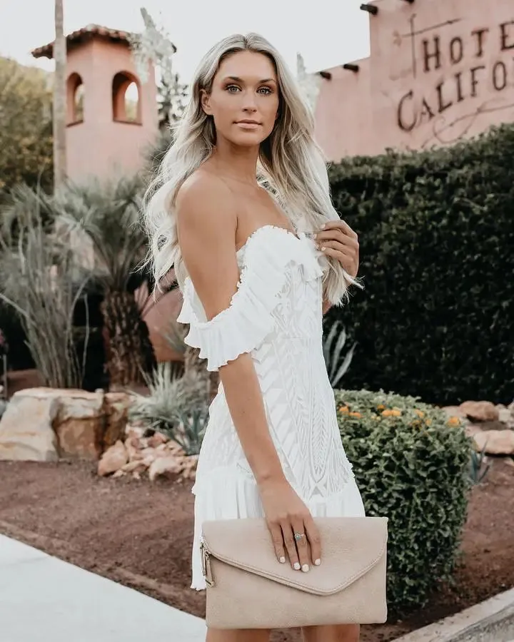 Lace Off The Shoulder Ruffle Dress