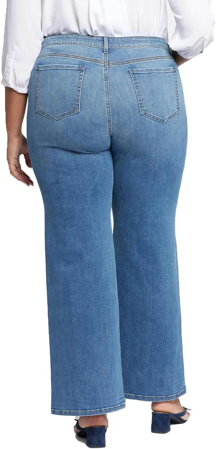 LEIJIJEANS Plus Size Baggy Jeans for Women Wide Leg Women Jeans Full Length Mom High Waist Tall Loose Wide Leg Pants