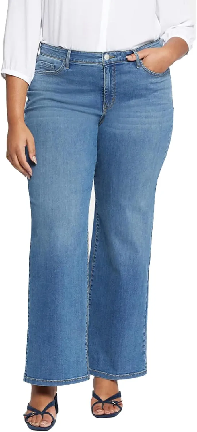LEIJIJEANS Plus Size Baggy Jeans for Women Wide Leg Women Jeans Full Length Mom High Waist Tall Loose Wide Leg Pants