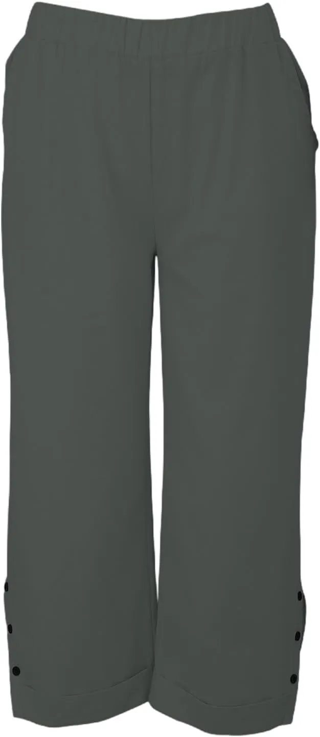Linen Pants for Women Trendy Solid Straight Elastic Pant Long Drawstring Waist Cotton Casual Slit Plus Size Trousers