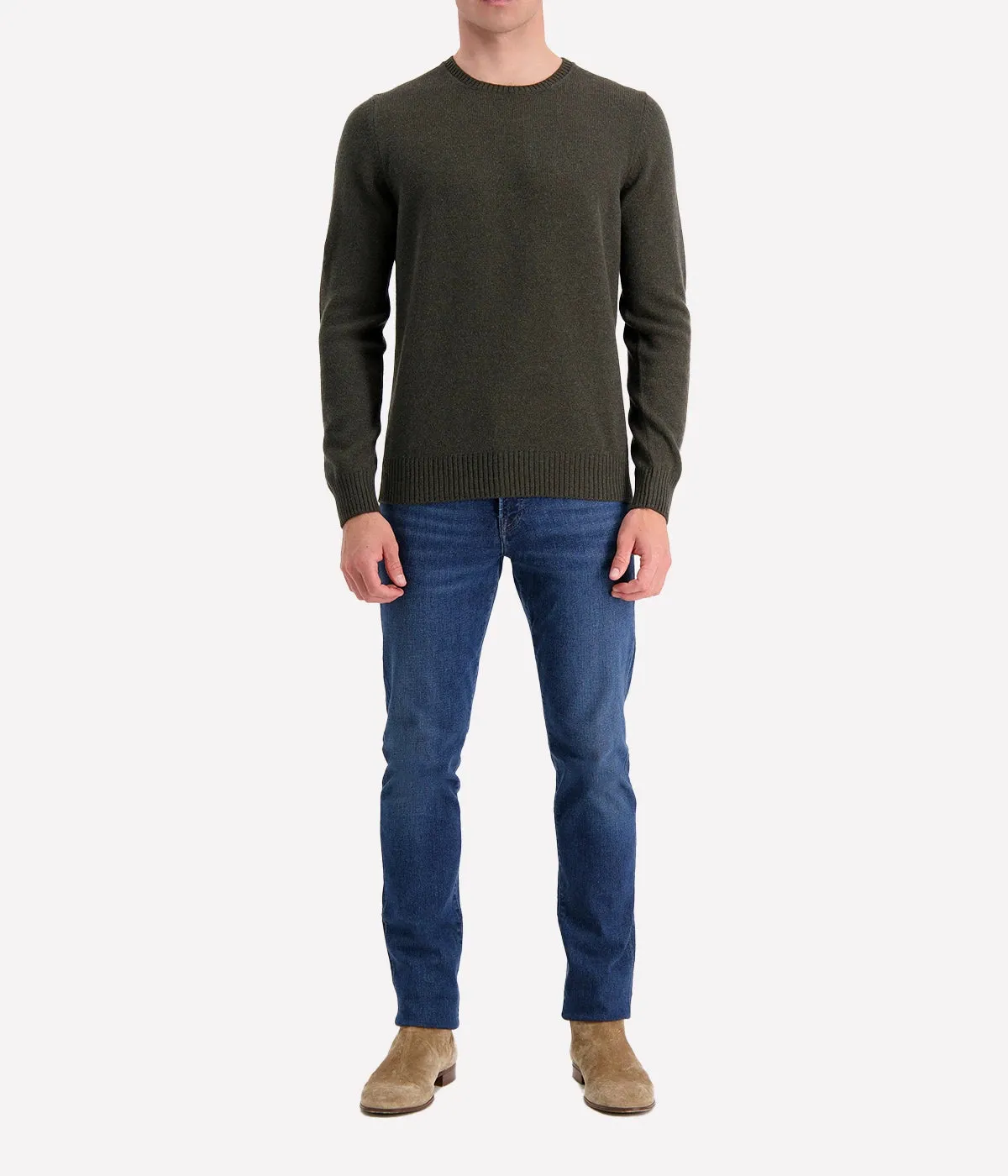 Long Sleeve Crew in Khaki