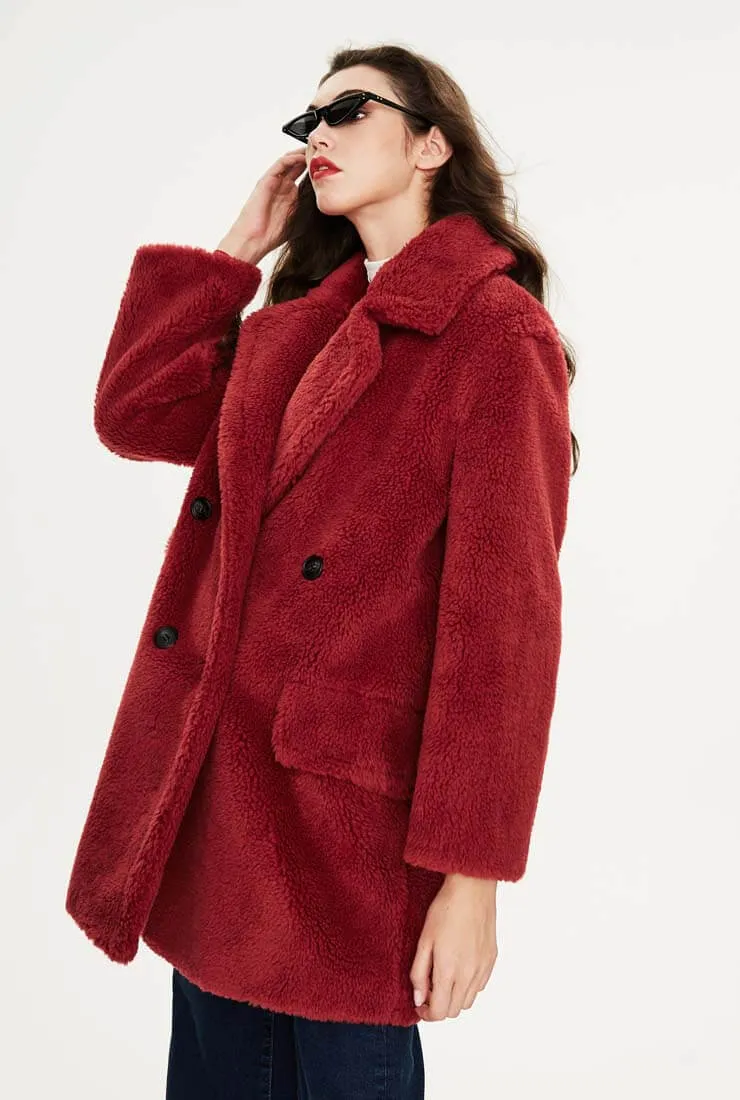 Loose Wool Teddy Coat Warm Long Coat