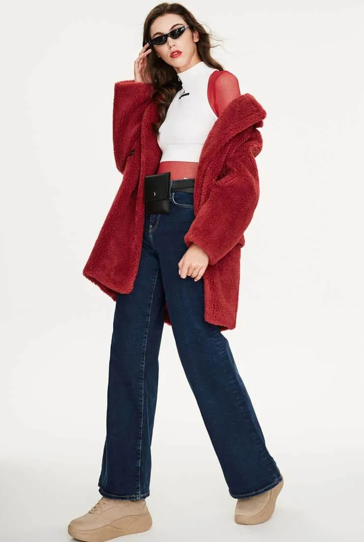 Loose Wool Teddy Coat Warm Long Coat