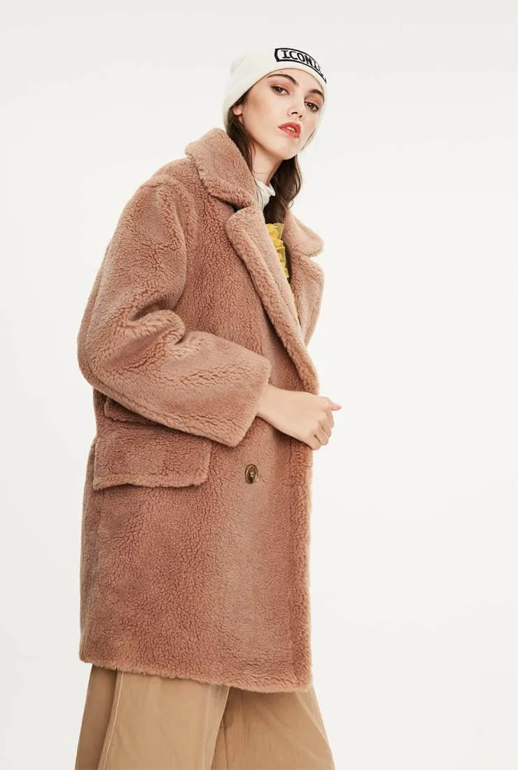 Loose Wool Teddy Coat Warm Long Coat
