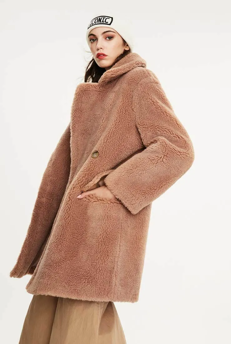 Loose Wool Teddy Coat Warm Long Coat