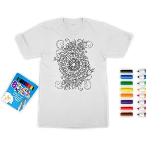 Mandala Coloring T-Shirt, Unisex, Be Kind pattern, Kids,Adults, Stay home/Christmas/Birthday/Anniversary Gift