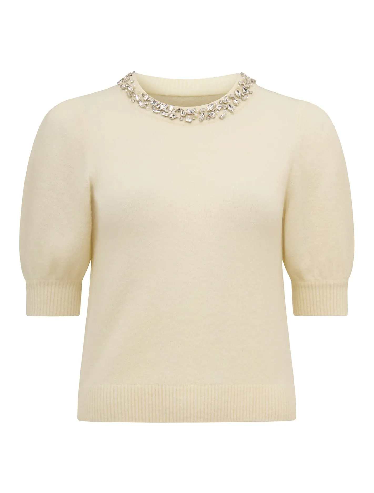 Maria Embellished Collar Knit T-Shirt