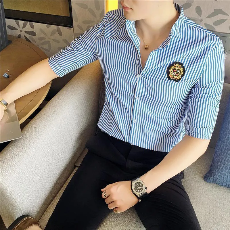 Men Casual Shirts Striped Brand Shirts Plus Size